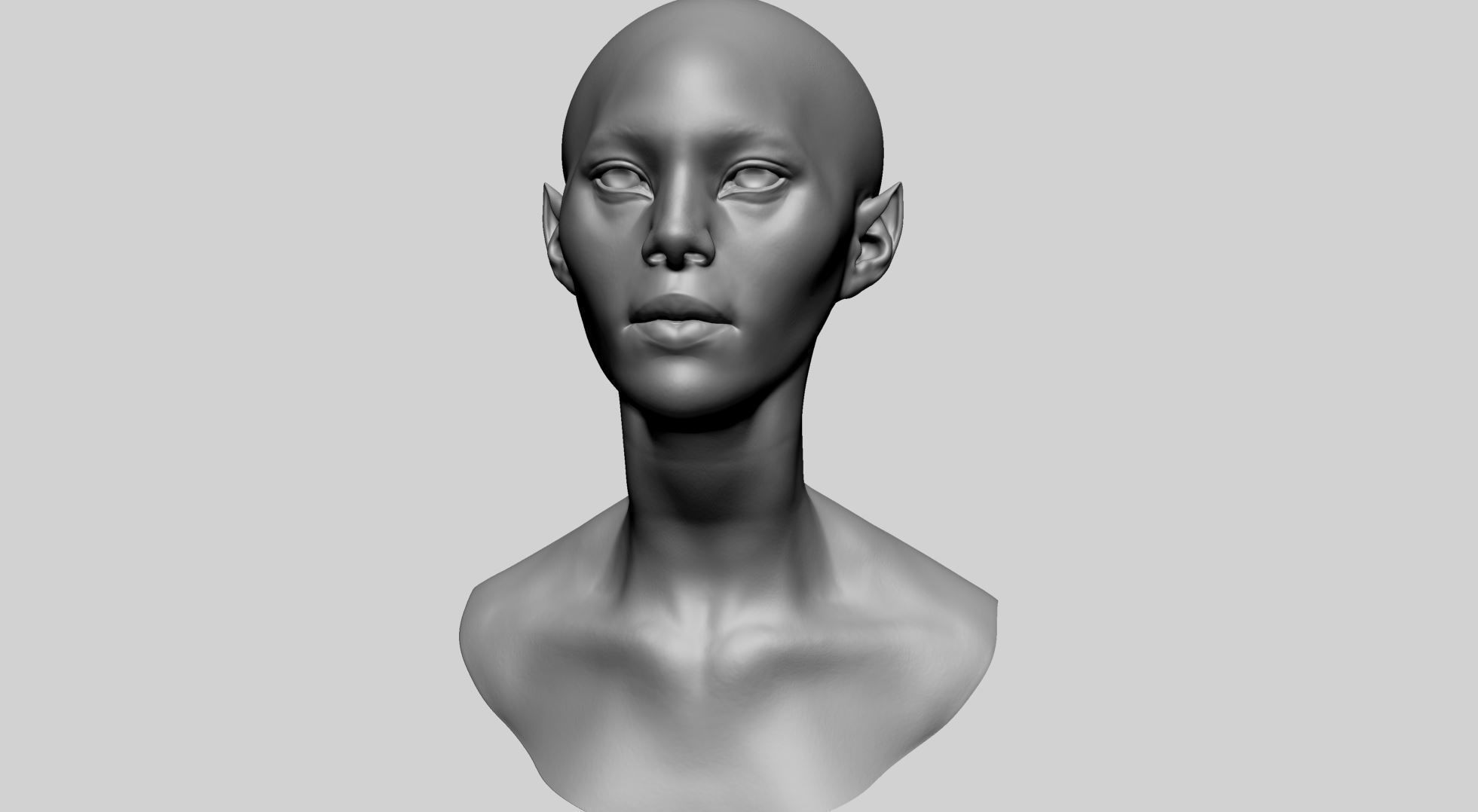 Fantasy Female Head A1 3D model_7