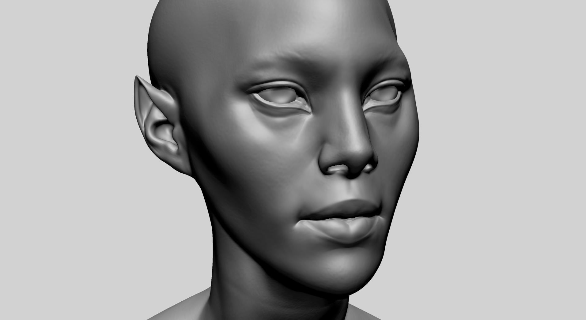 Fantasy Female Head A1 3D model_9