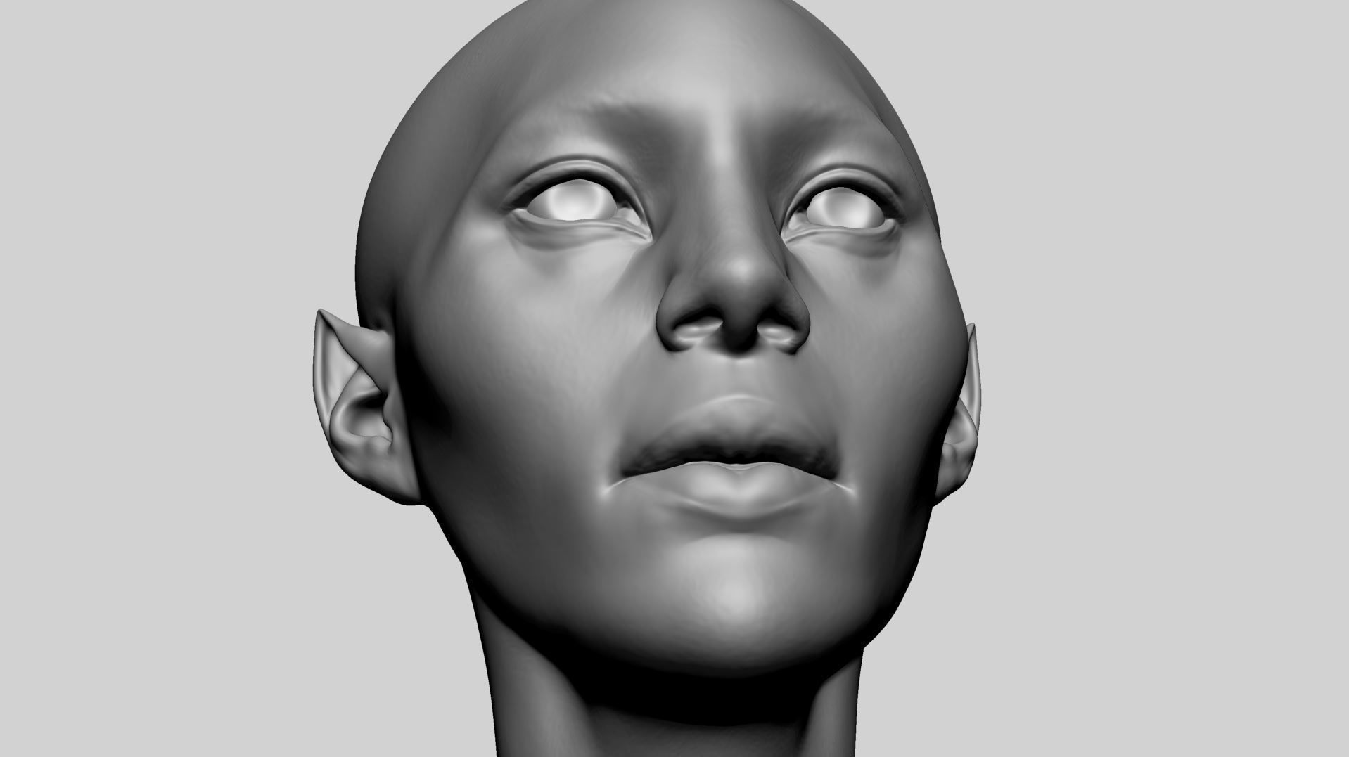 Fantasy Female Head A1 3D model_12