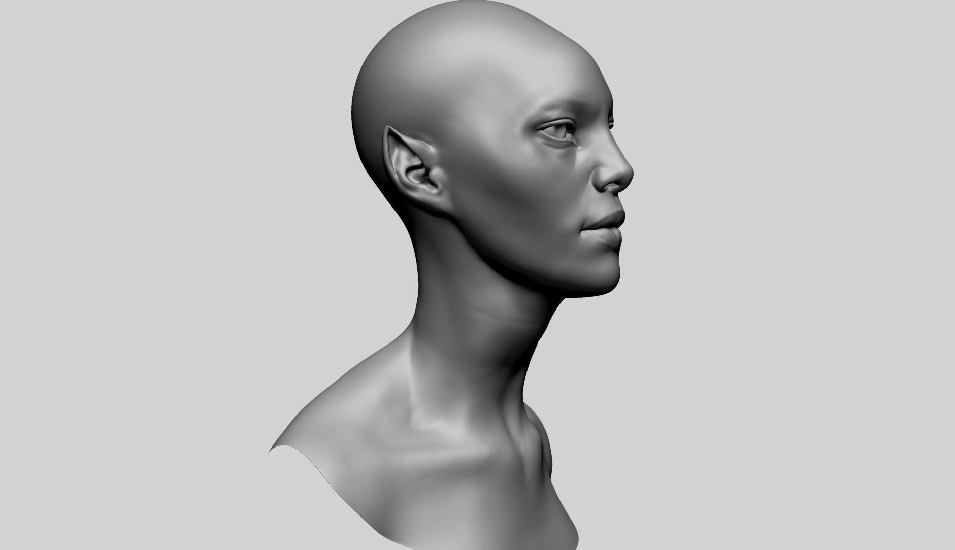 Fantasy Female Head A1 3D model_2