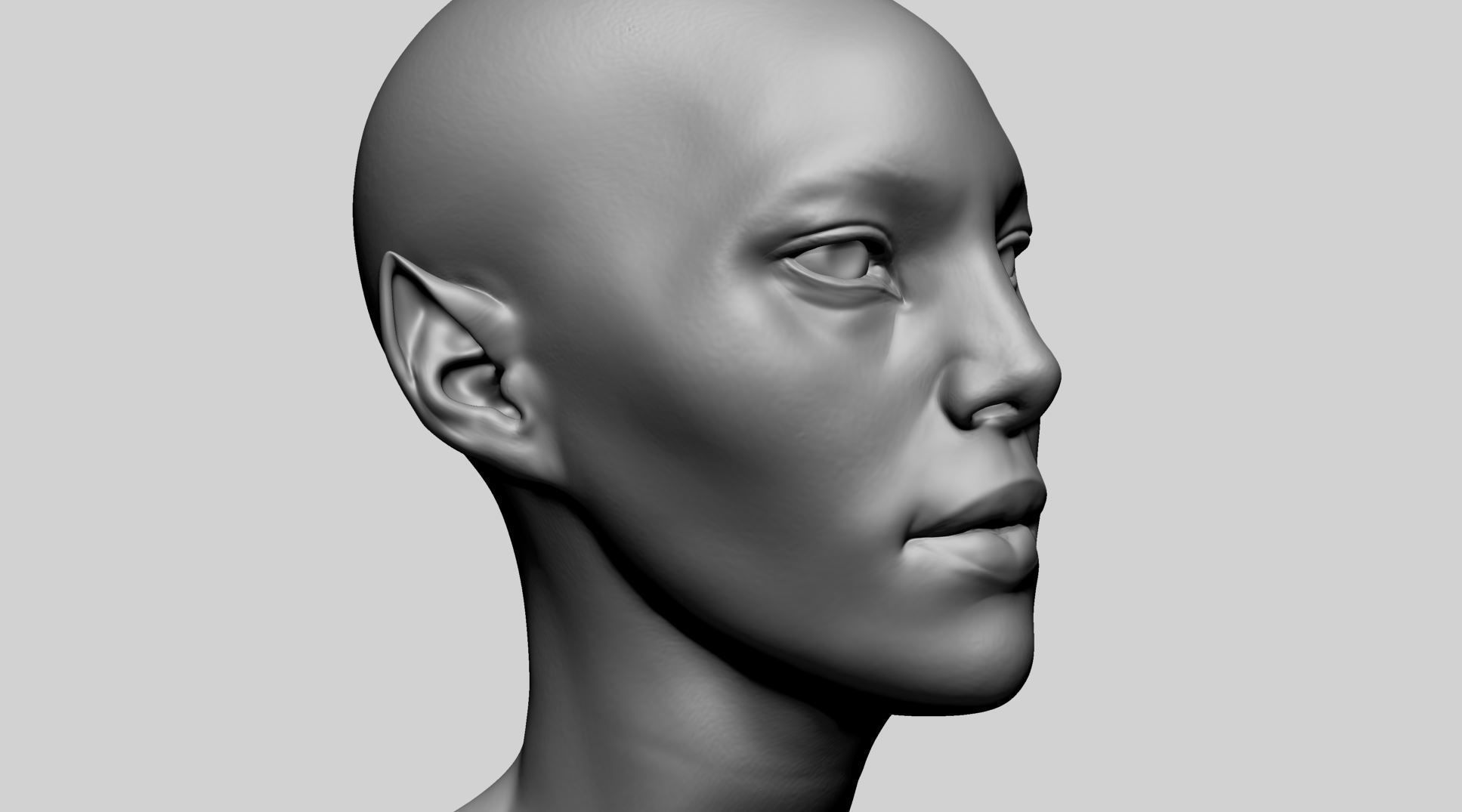 Fantasy Female Head A1 3D model_10