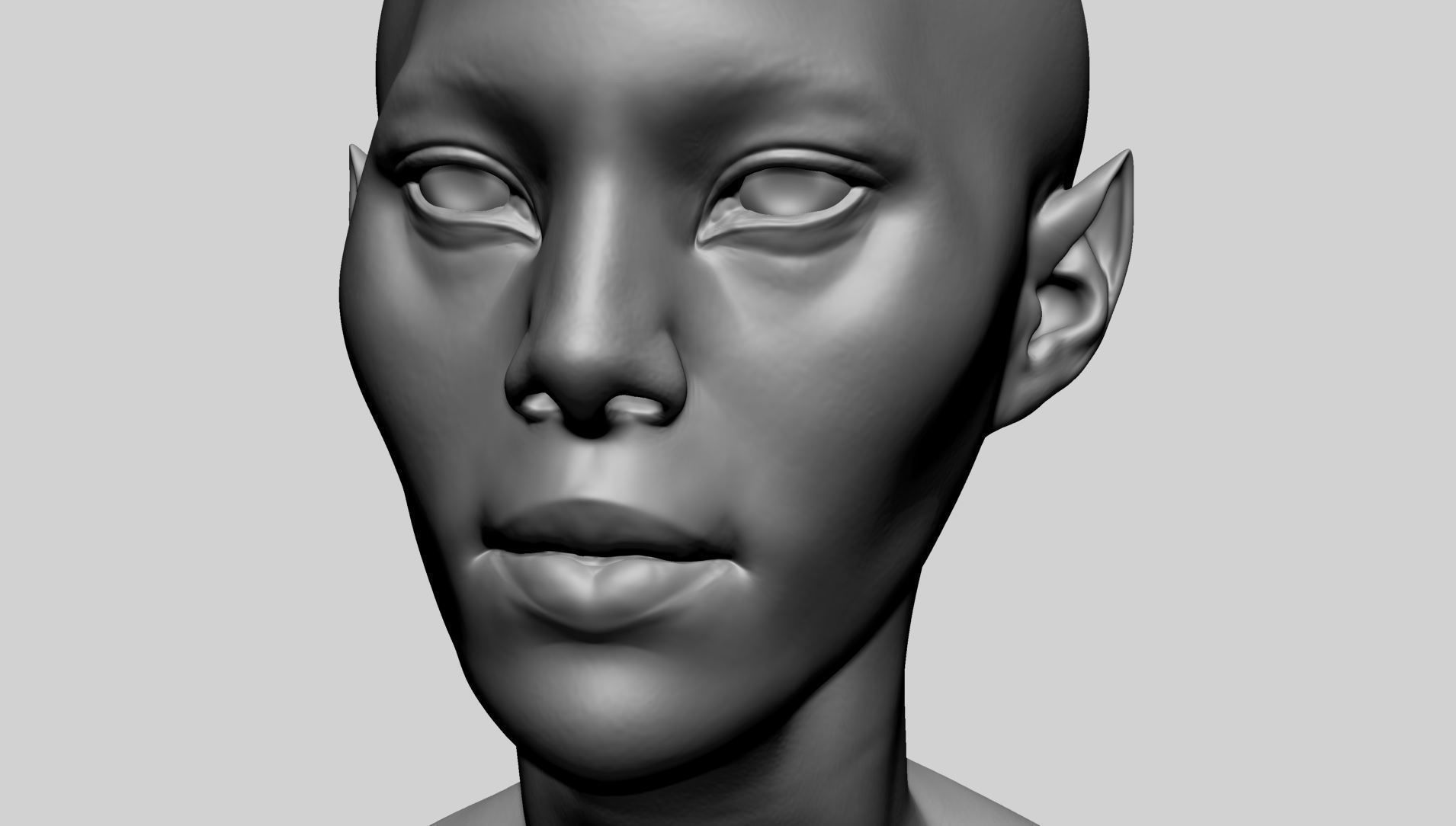 Fantasy Female Head A1 3D model_11