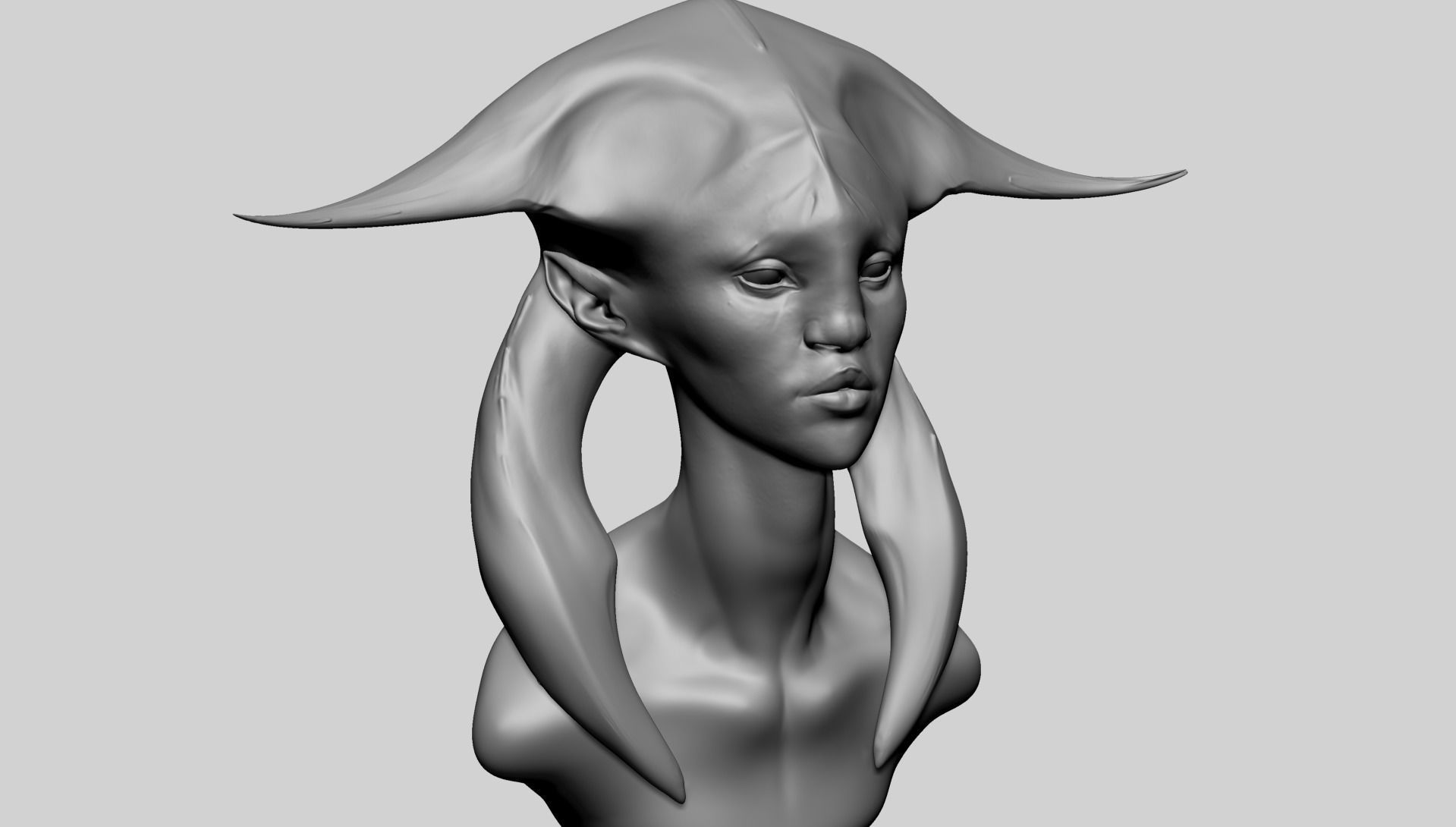 Fantasy Female Head B1 3D model_5