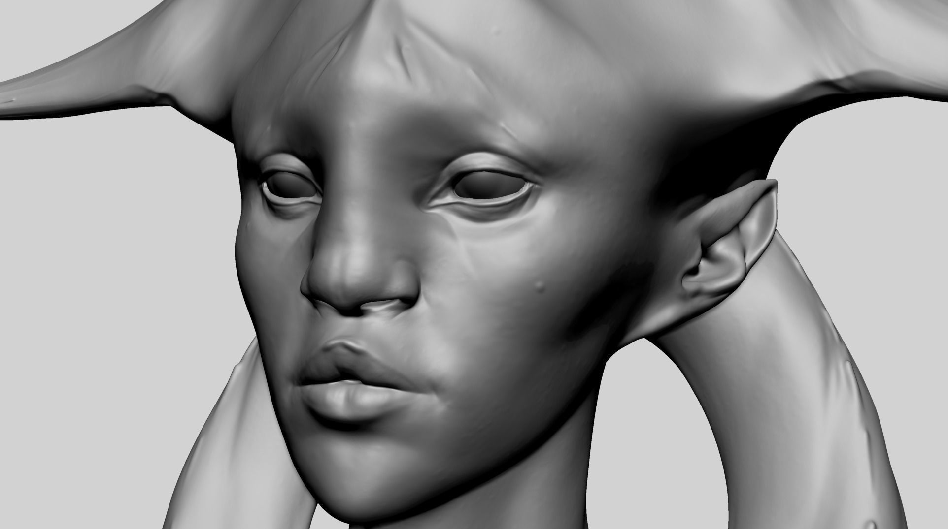 Fantasy Female Head B1 3D model_2