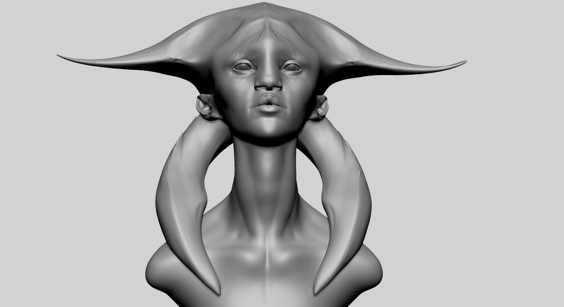 Fantasy Female Head B1 3D model_12