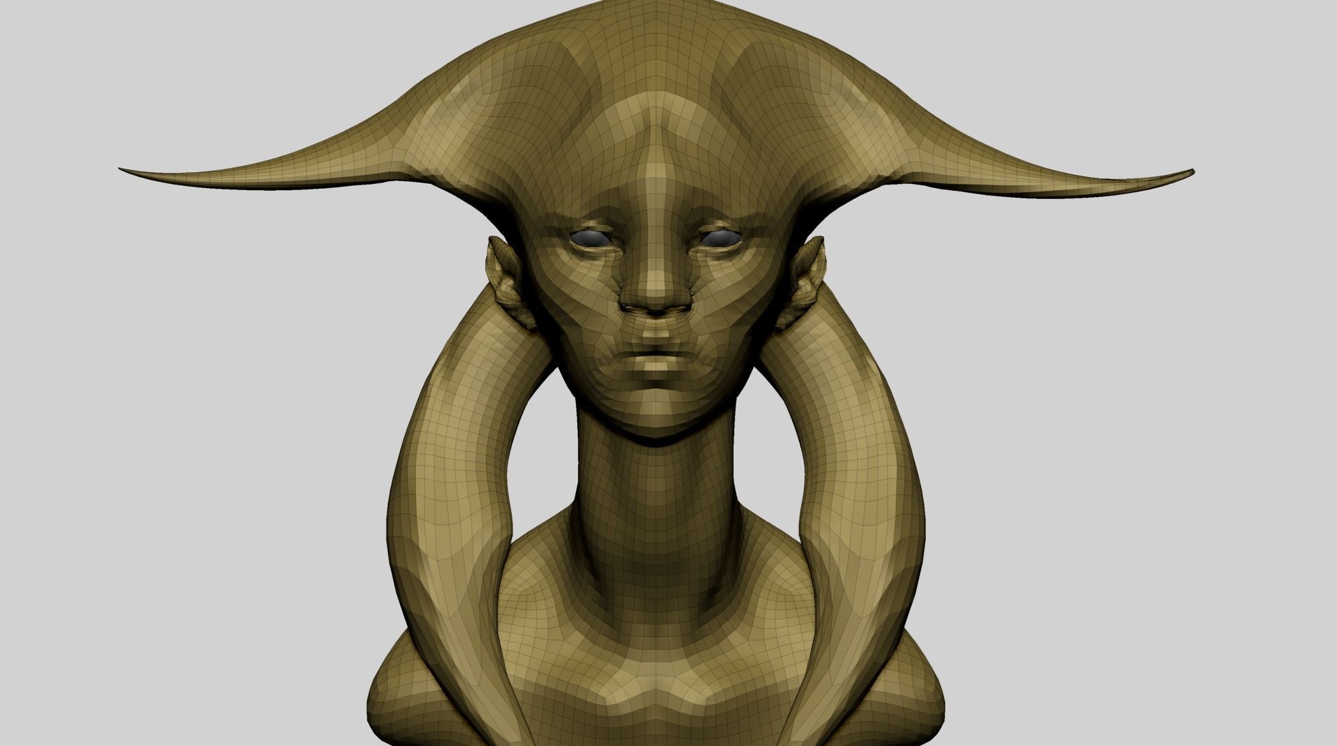 Fantasy Female Head B1 3D model_4