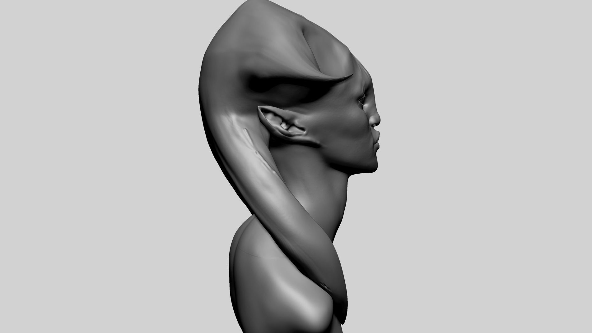 Fantasy Female Head B1 3D model_7
