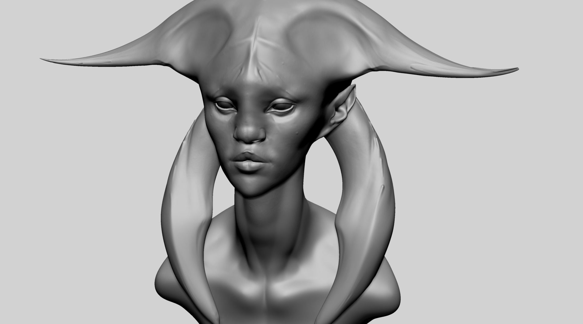Fantasy Female Head B1 3D model_11