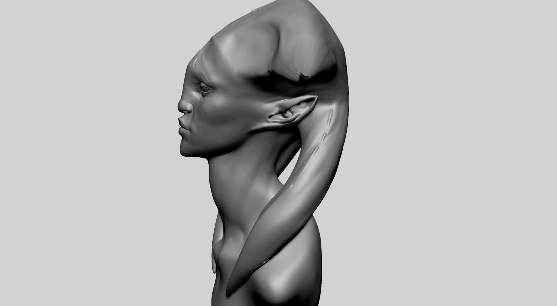 Fantasy Female Head B1 3D model_10