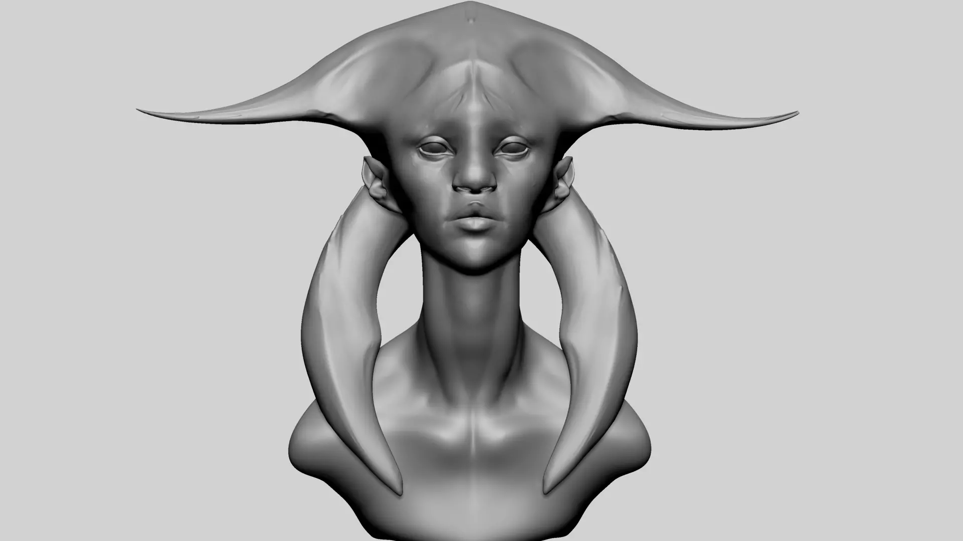 Fantasy Female Head B1 3D model_0