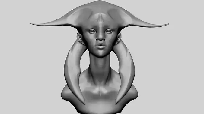 Fantasy Female Head B1 3D model