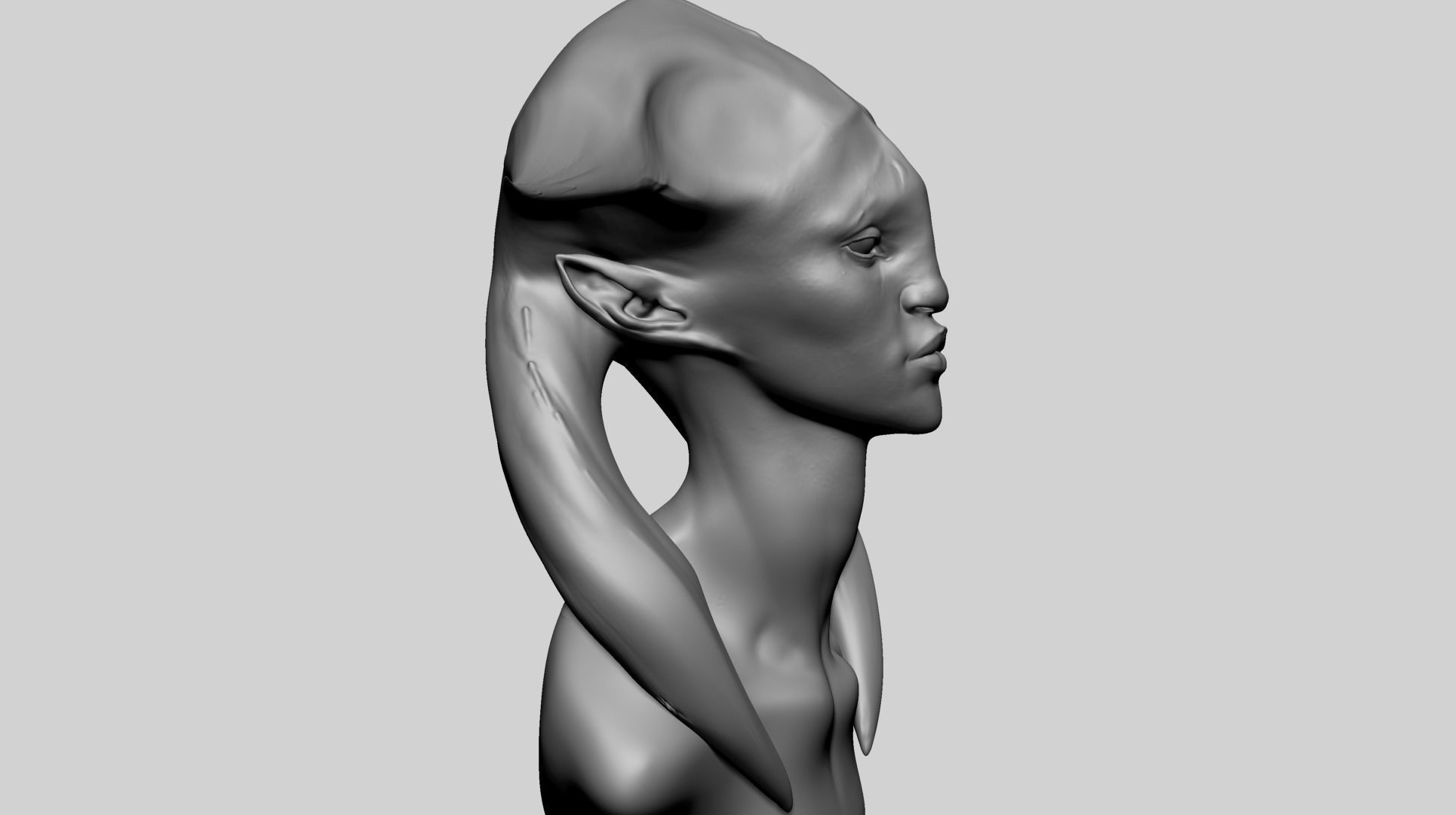 Fantasy Female Head B1 3D model_6