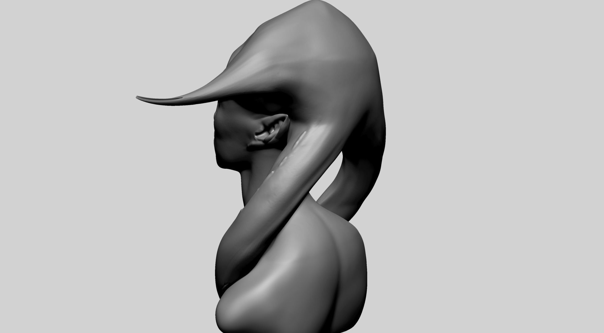Fantasy Female Head B1 3D model_9