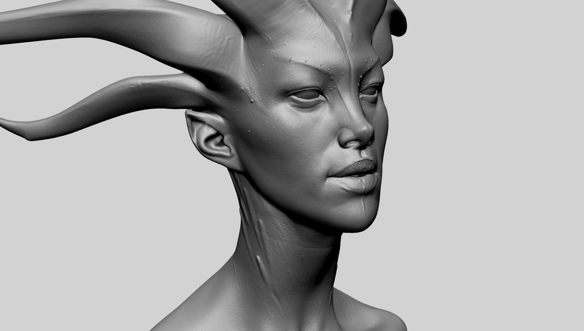 Fantasy Female Head C1 3D model_8