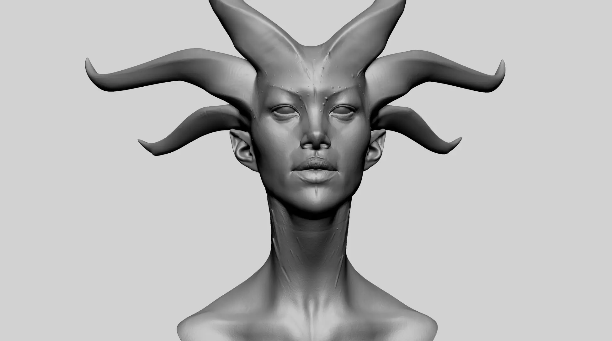 Fantasy Female Head C1 3D model_0