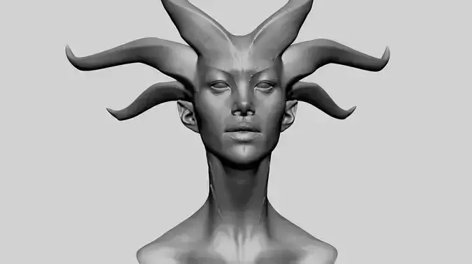 Fantasy Female Head C1 3D model