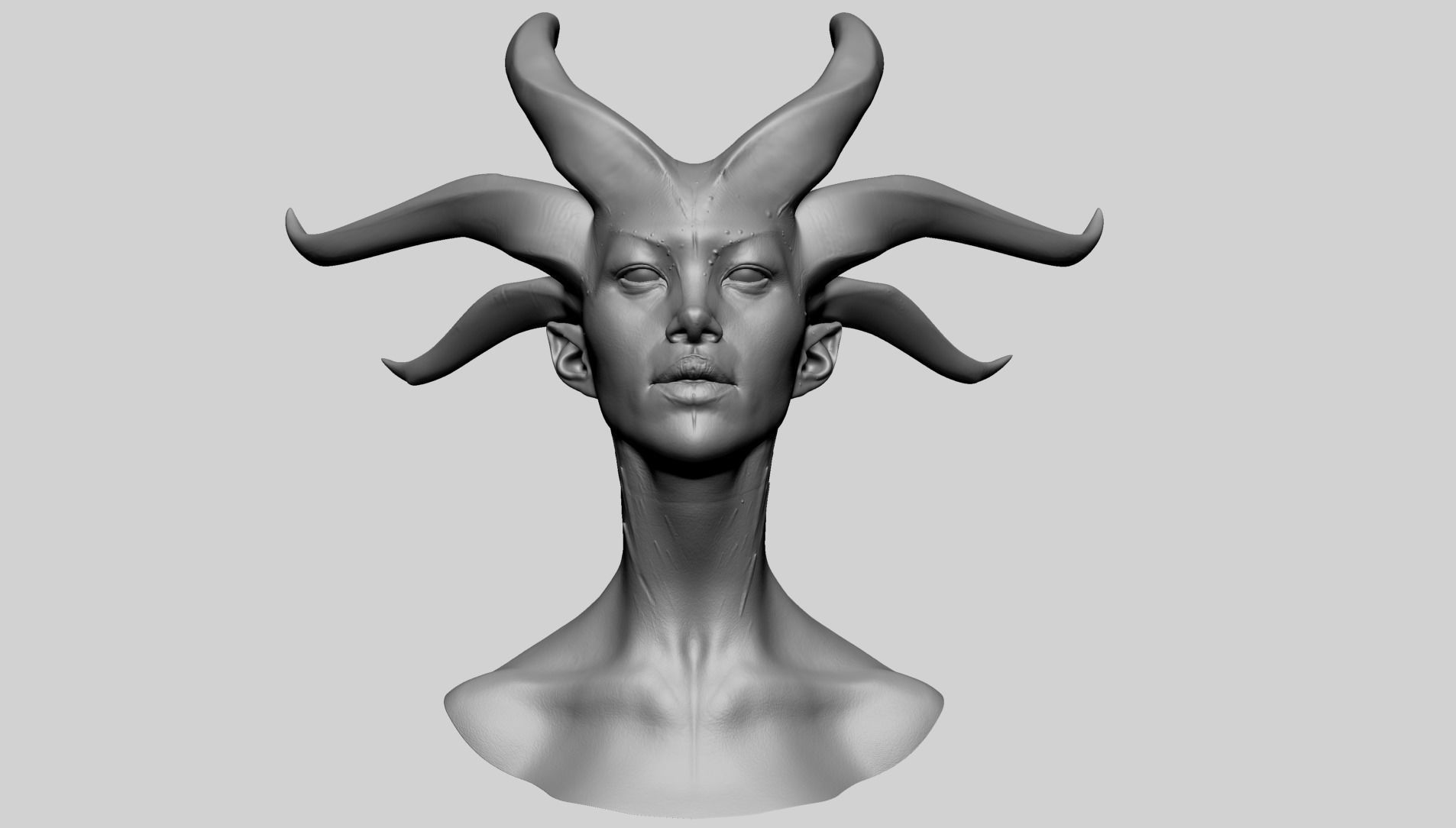 Fantasy Female Head C1 3D model_13