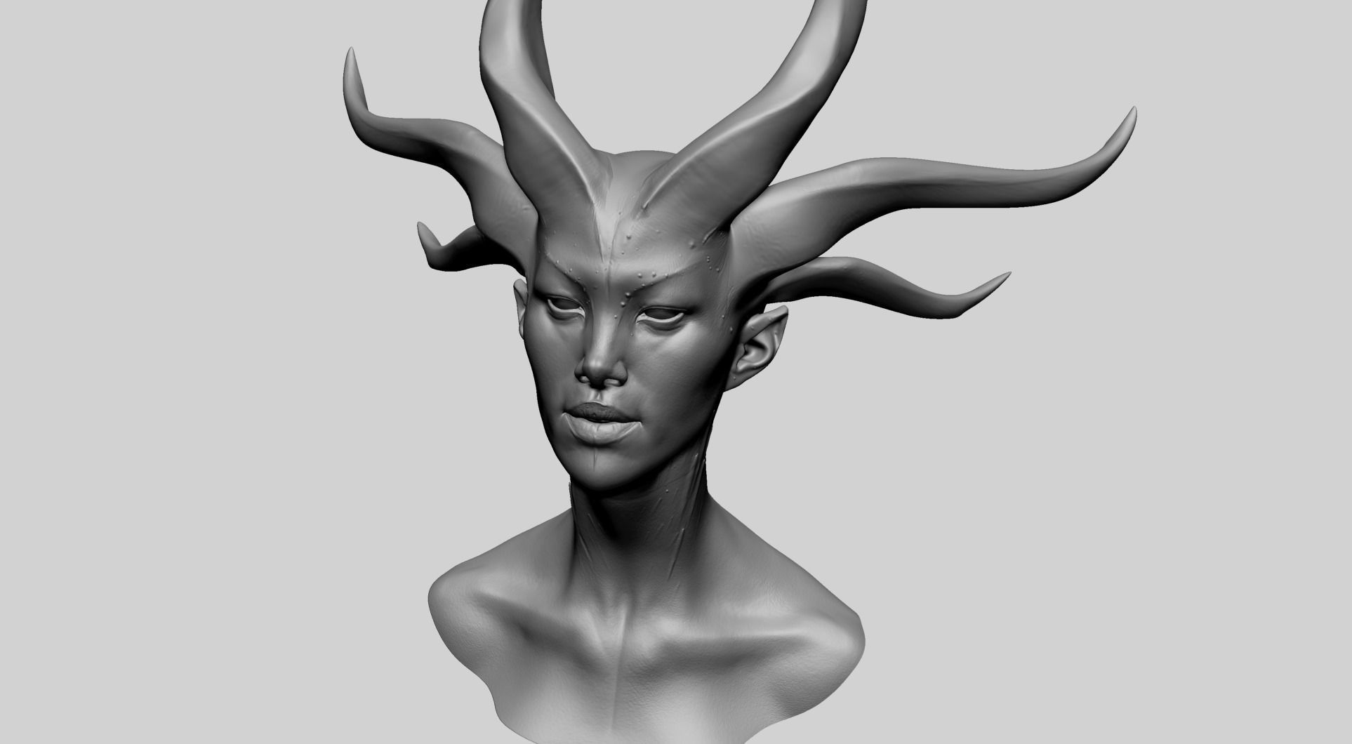 Fantasy Female Head C1 3D model_5