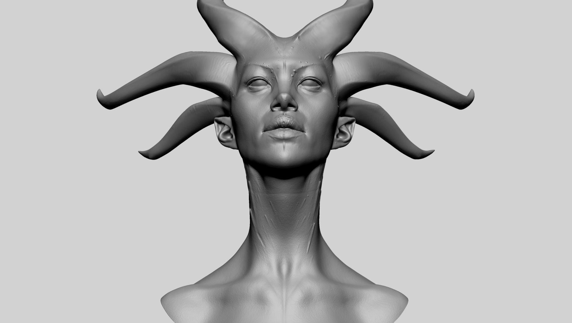 Fantasy Female Head C1 3D model_6