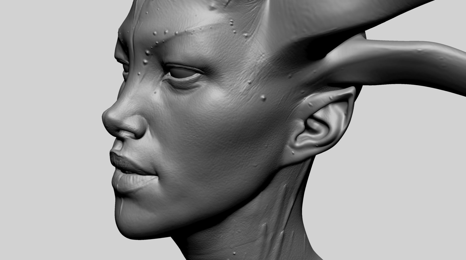 Fantasy Female Head C1 3D model_10