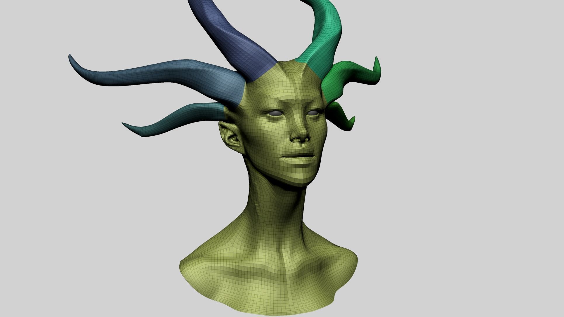 Fantasy Female Head C1 3D model_12