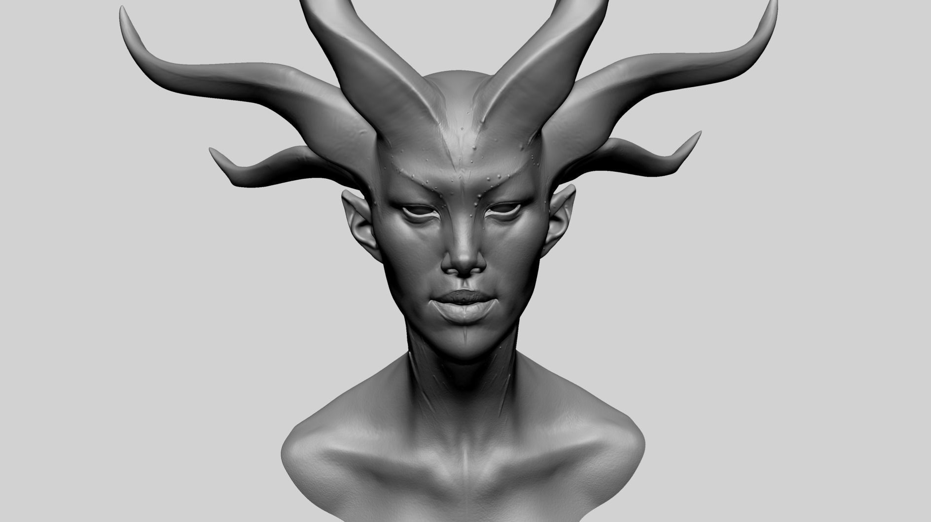Fantasy Female Head C1 3D model_7