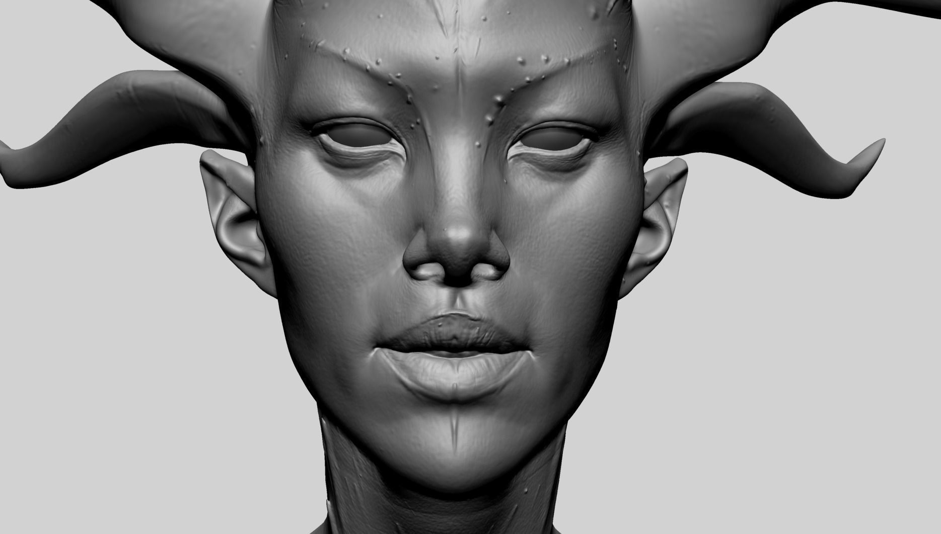 Fantasy Female Head C1 3D model_9