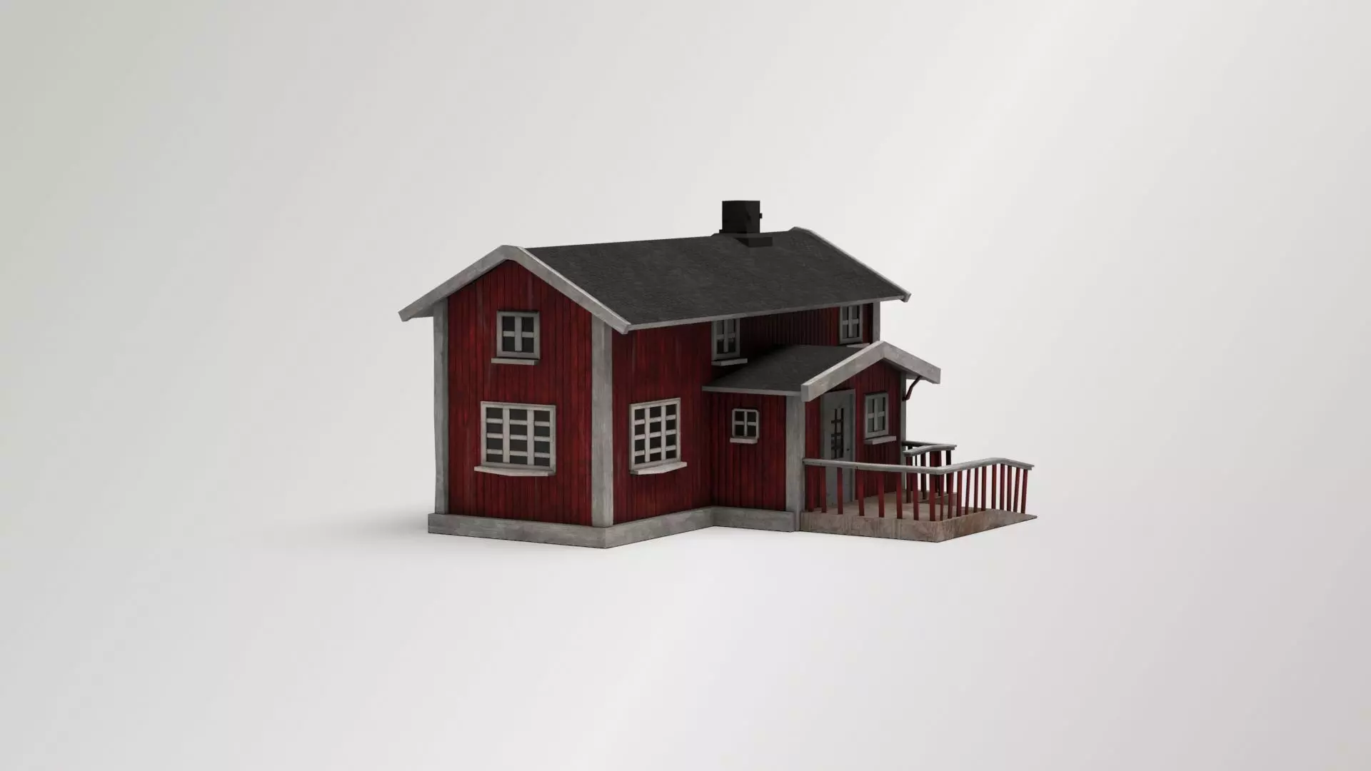 Nordic House Low-poly 3D model_0