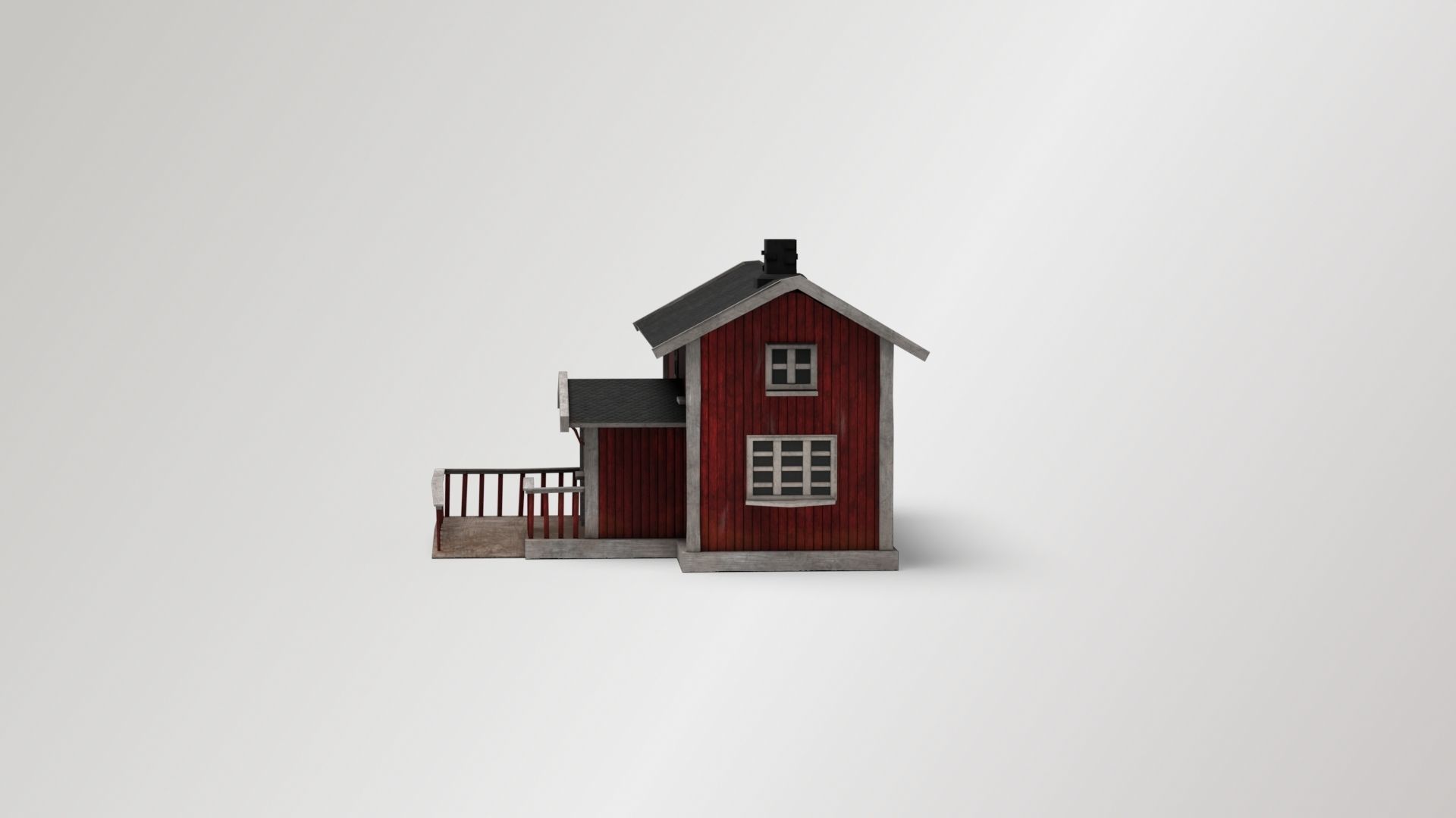 Nordic House Low-poly 3D model_3
