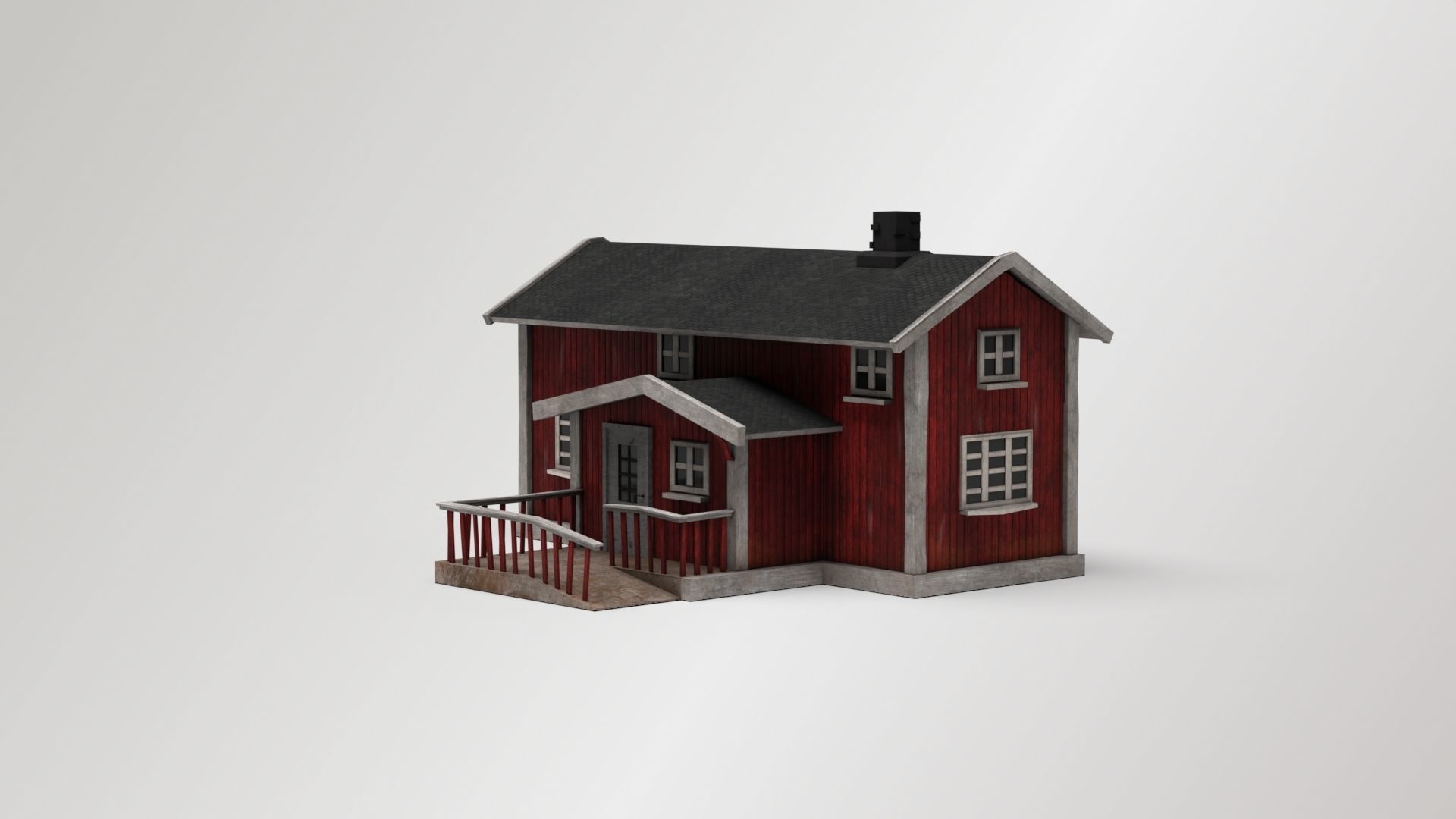 Nordic House Low-poly 3D model_2