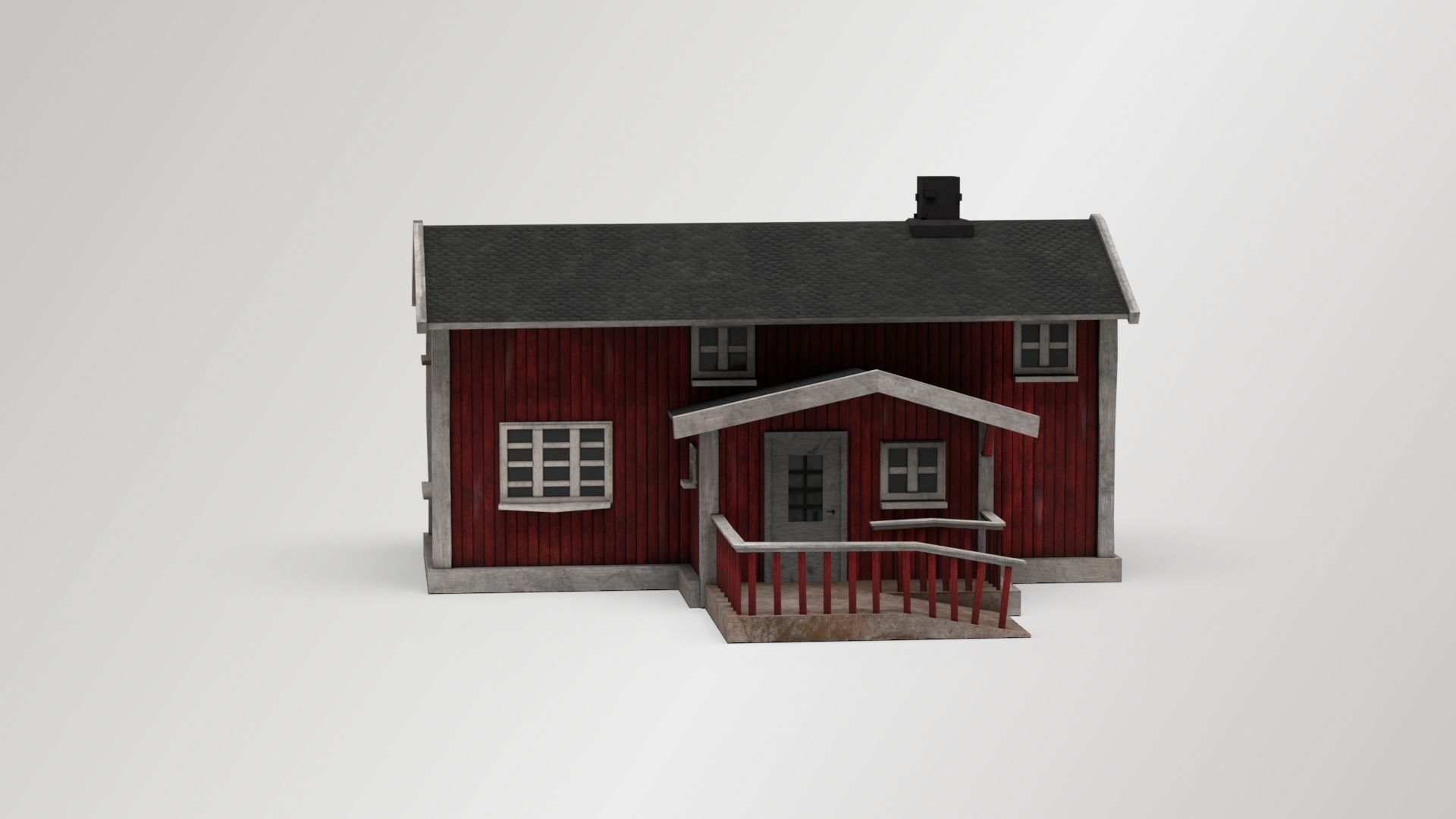 Nordic House Low-poly 3D model_1