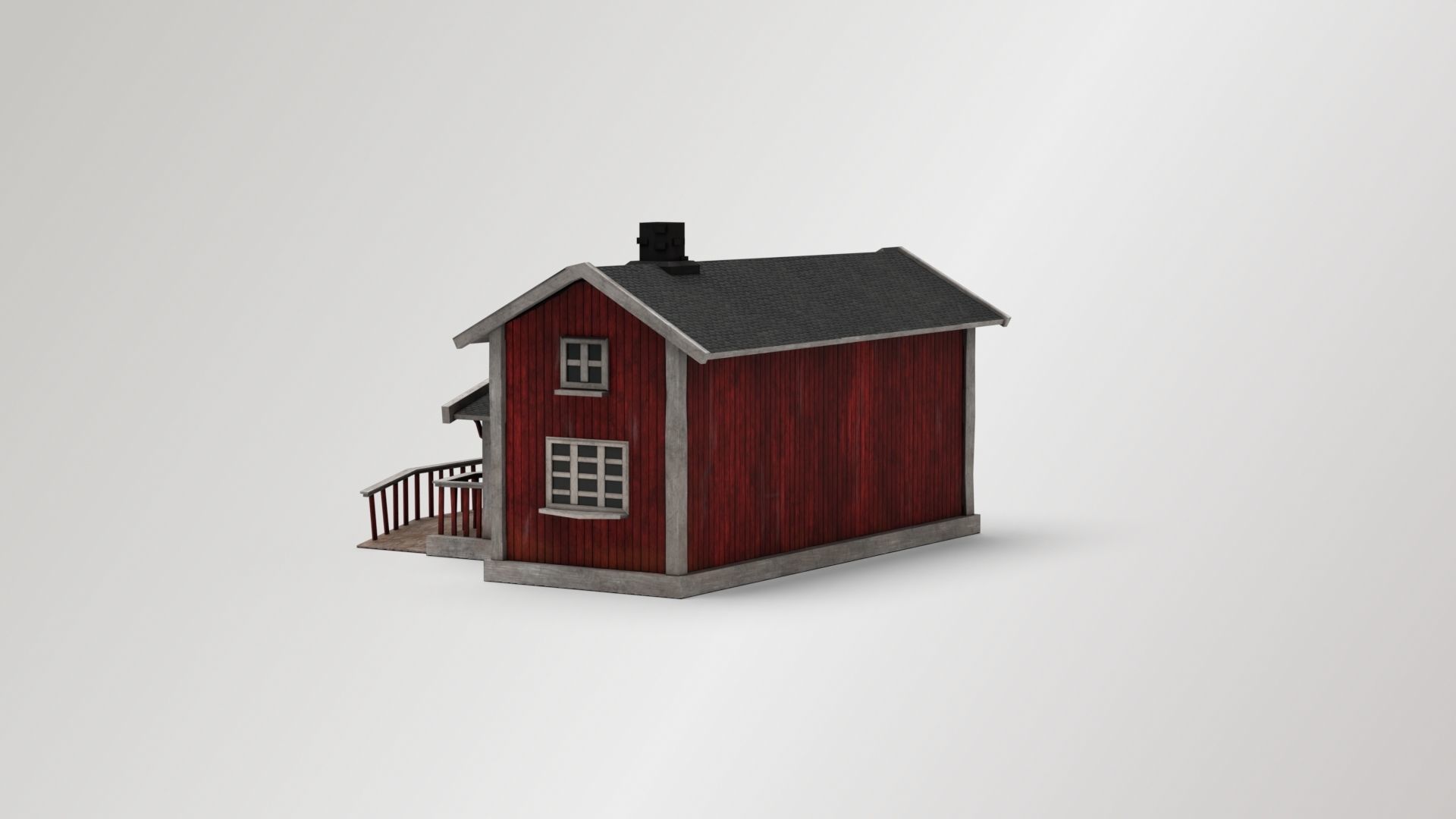 Nordic House Low-poly 3D model_4