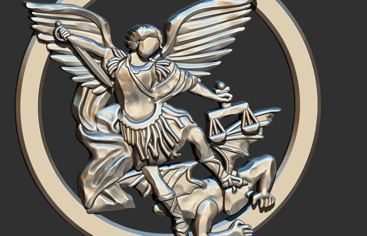 St Michael Archangel Stylized  - Miguel Arcanjo 3D print model_3