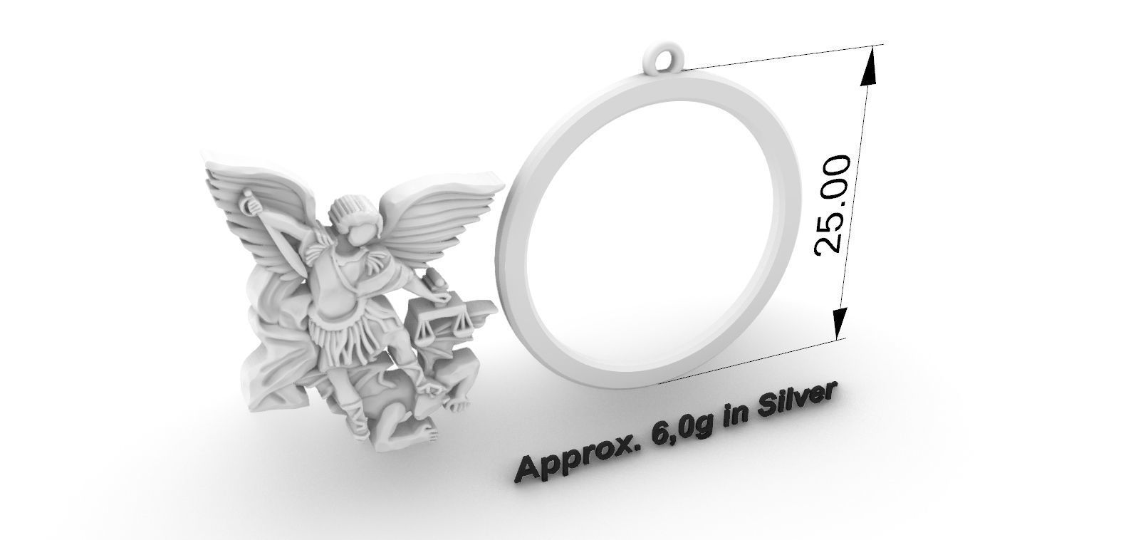 St Michael Archangel Stylized  - Miguel Arcanjo 3D print model_7