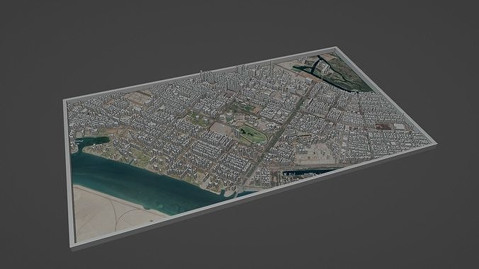 Abu Dhabi City Low-poly 3D model