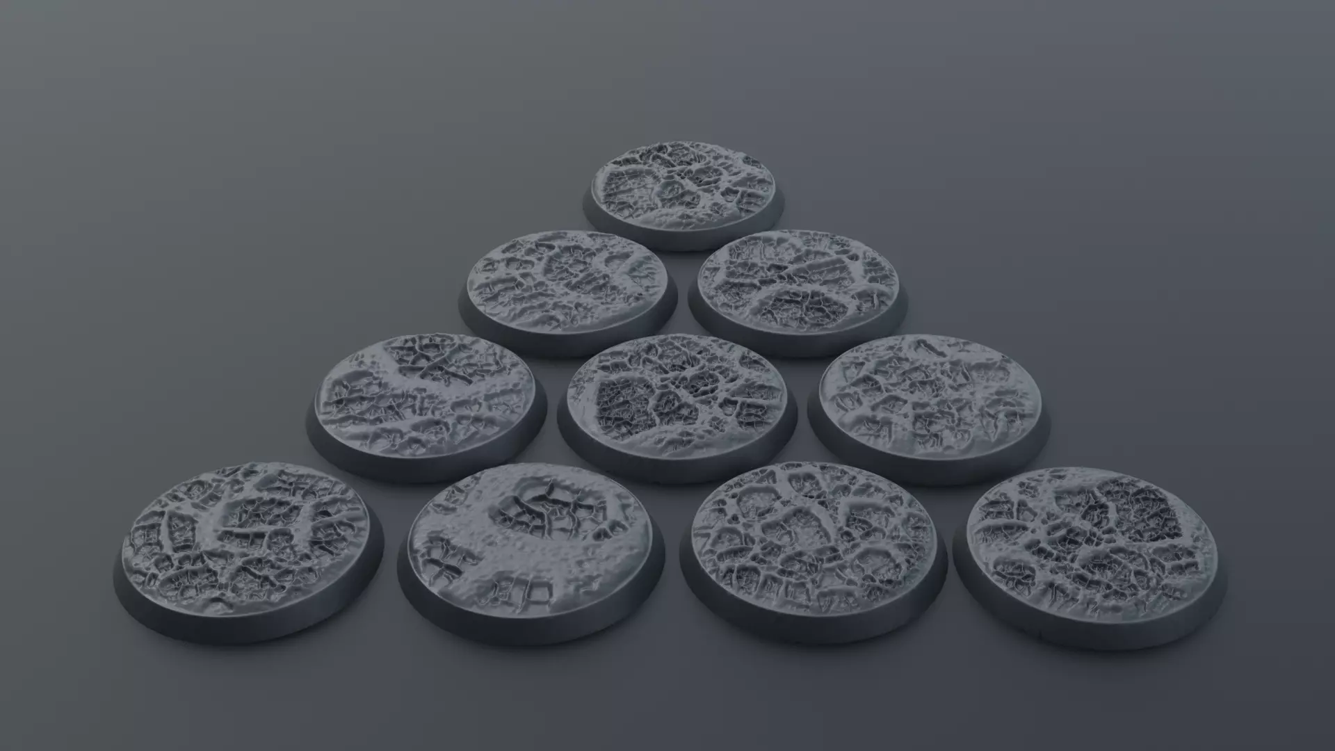 Miniature bases Rooted Terrain Pack 3D print model