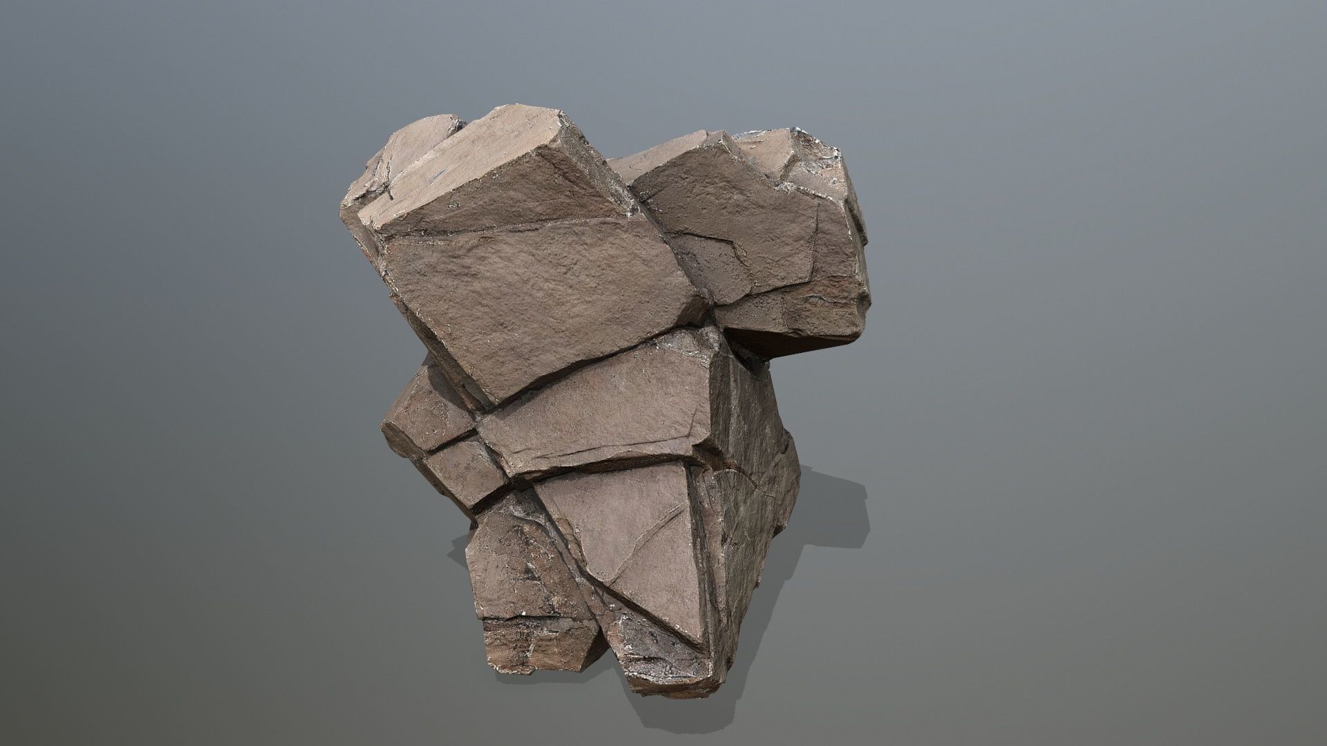 cliff rocks Low-poly 3D model_8