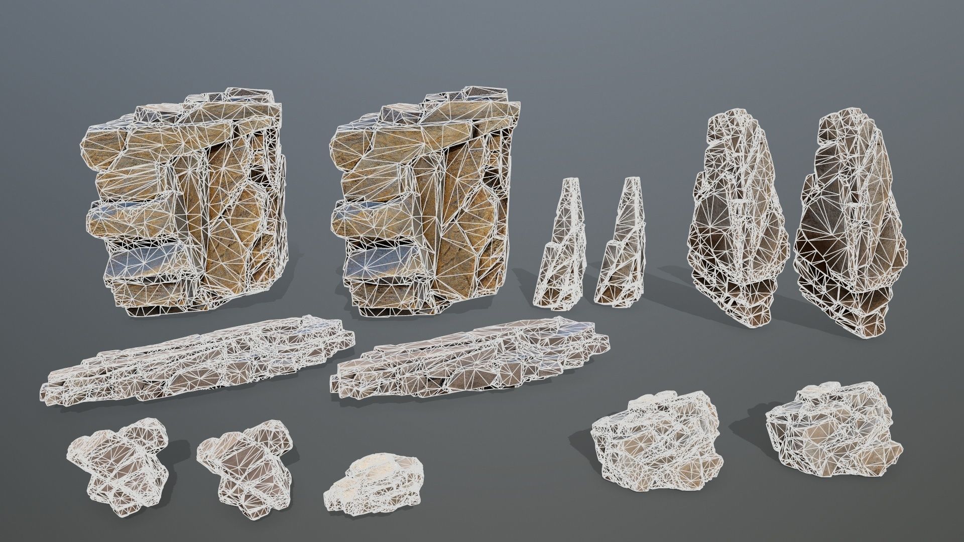 cliff rocks Low-poly 3D model_17