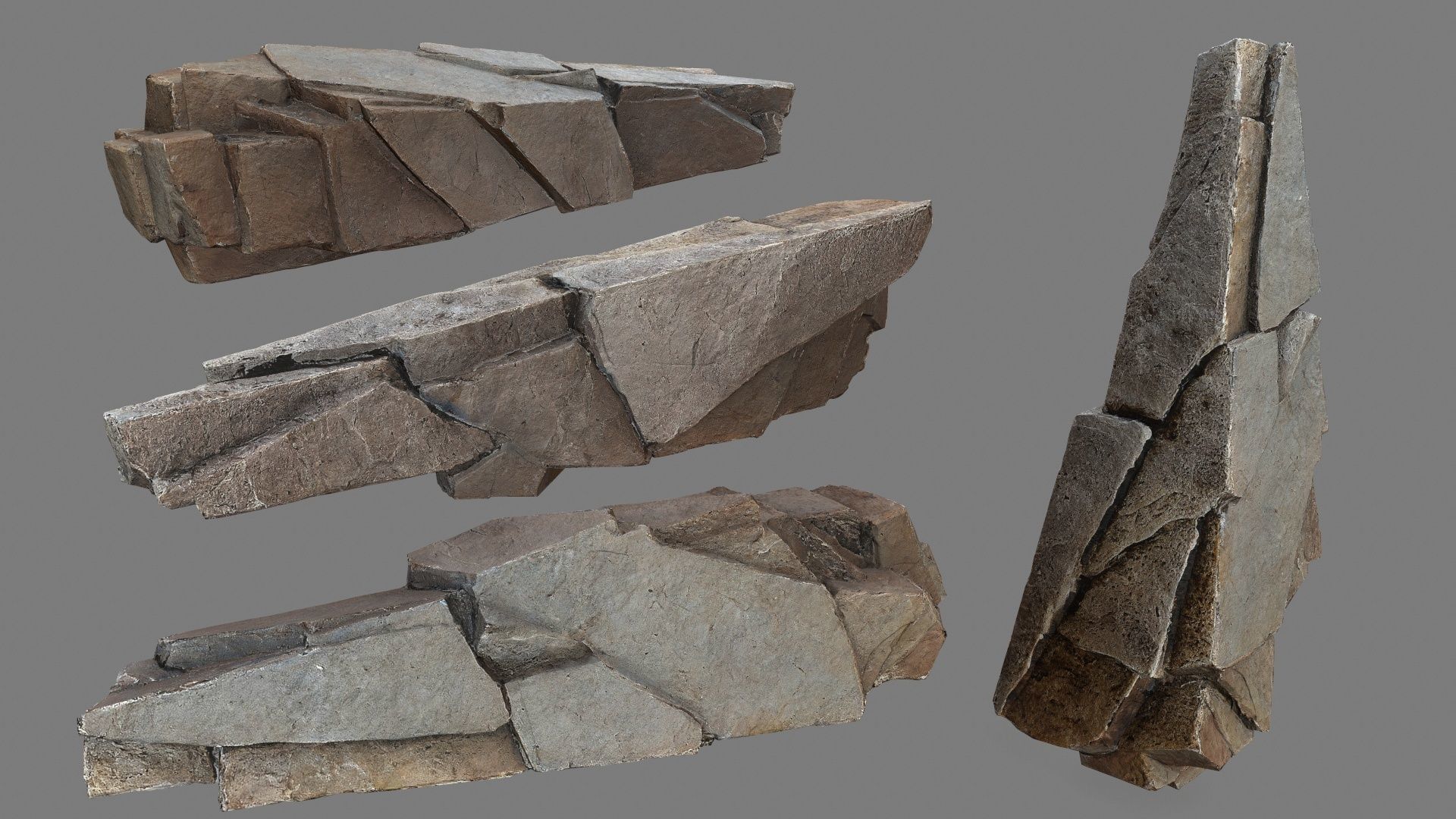 cliff rocks Low-poly 3D model_12