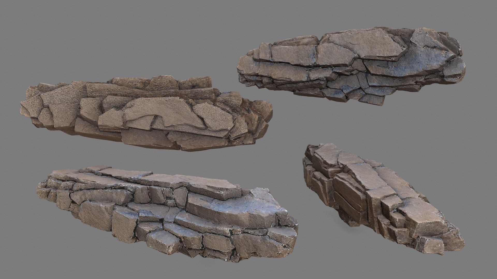 cliff rocks Low-poly 3D model_13