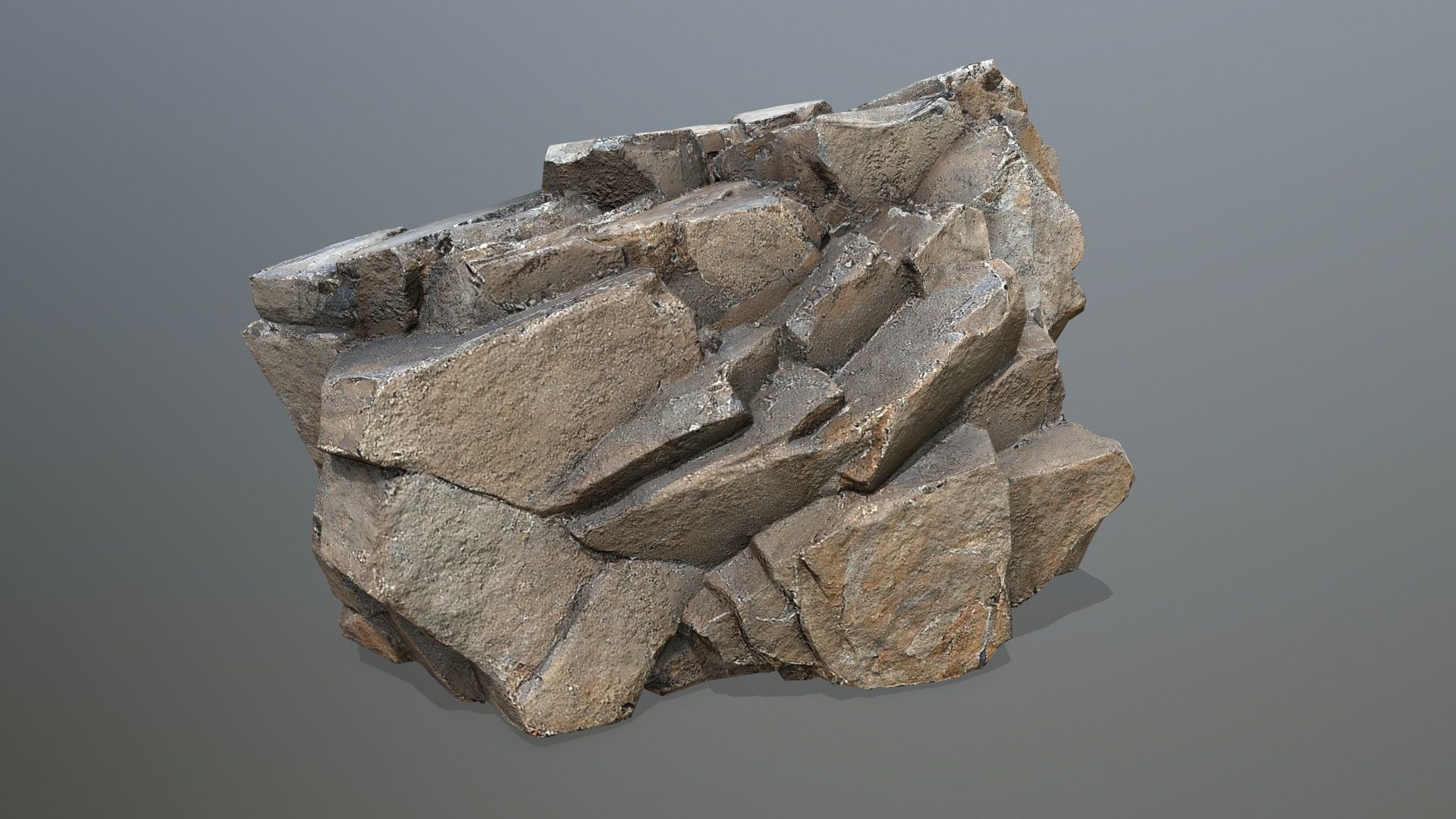 cliff rocks Low-poly 3D model_6
