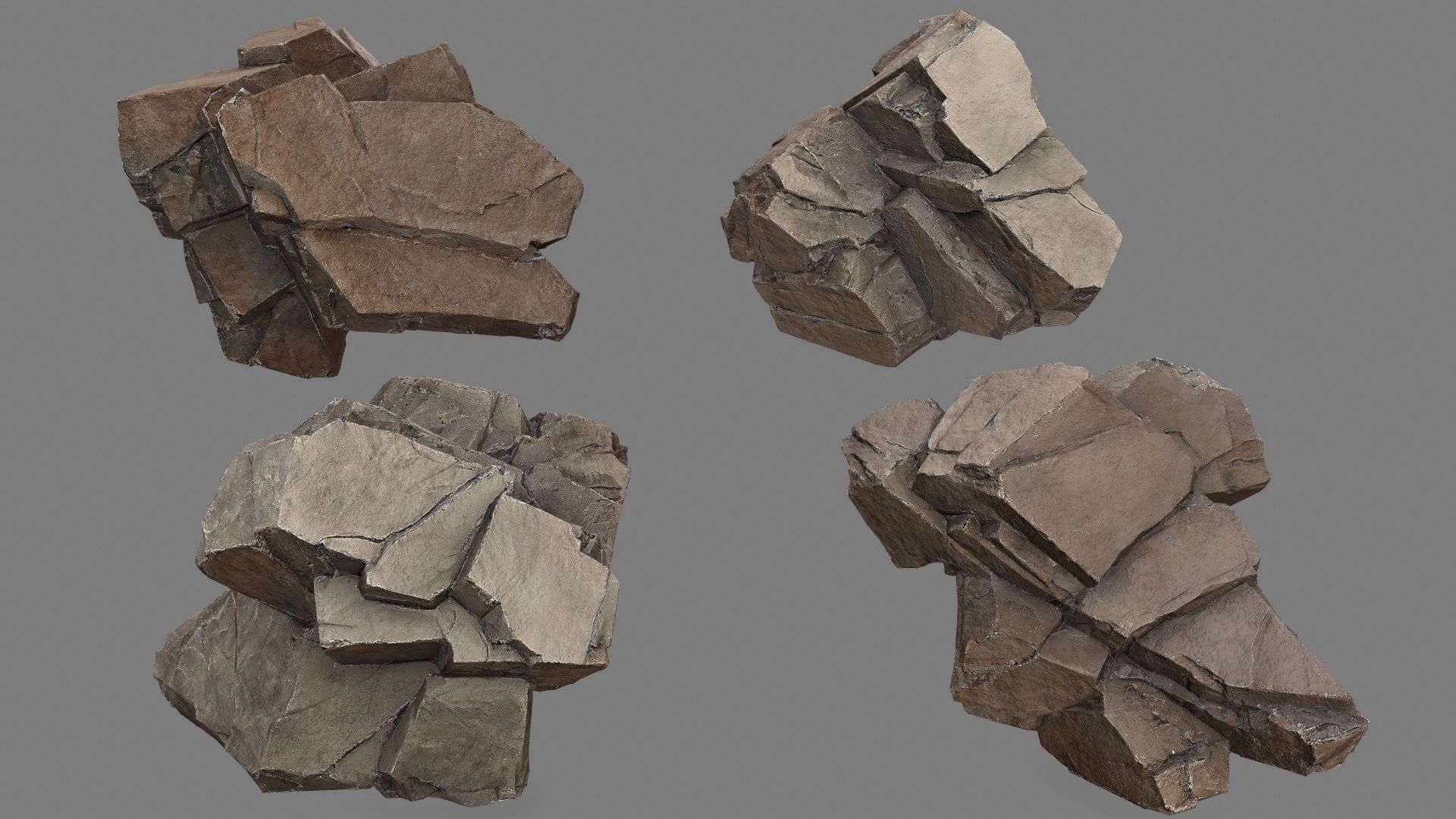 cliff rocks Low-poly 3D model_10