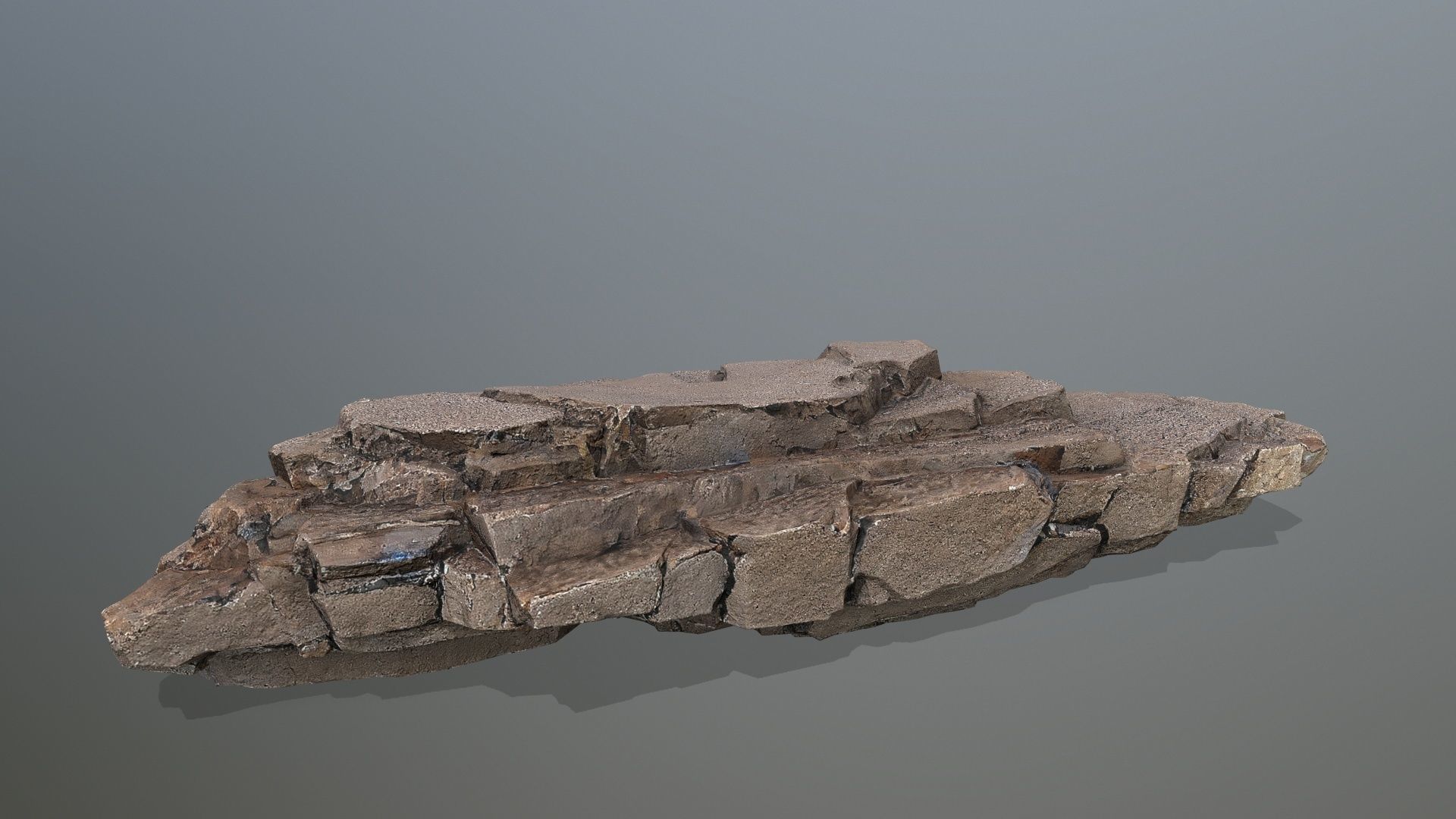 cliff rocks Low-poly 3D model_4