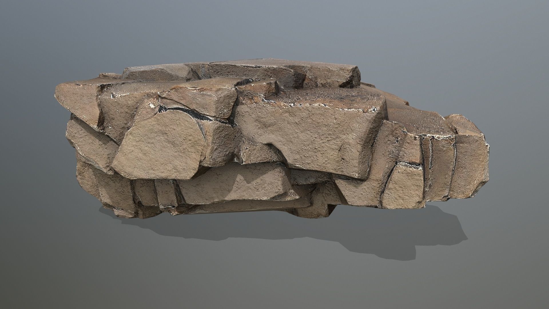 cliff rocks Low-poly 3D model_7