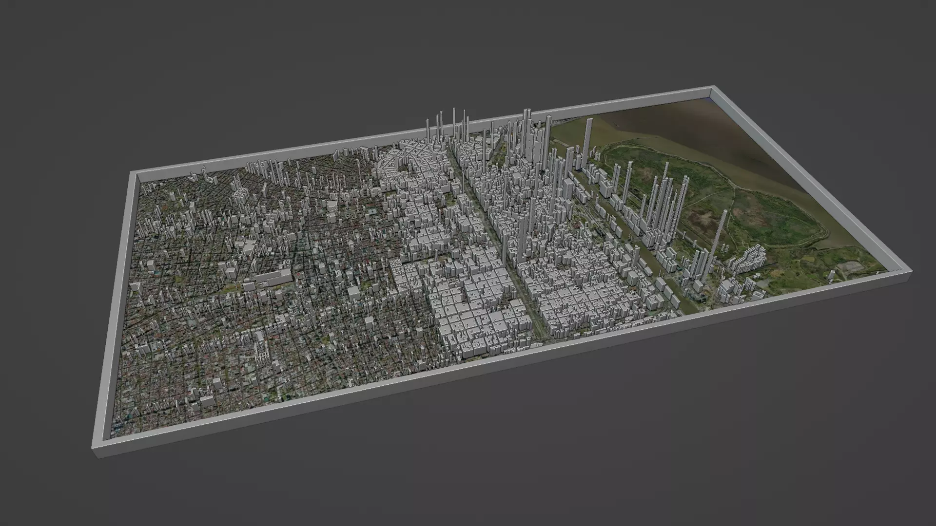 Buenos Aires City Low-poly 3D model