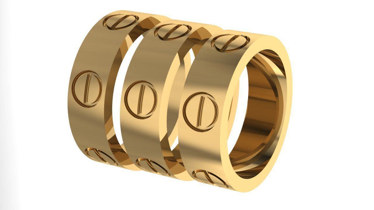 design screw 3 sizes carter ring new 3D print model_3