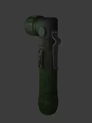 Army Flashlight Low-poly 3D model