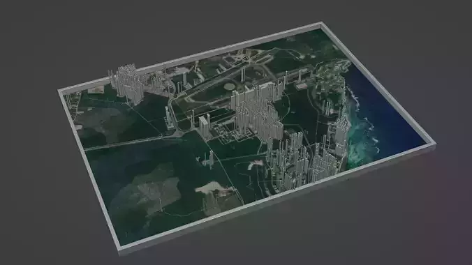 Punta Cana City Low-poly 3D model