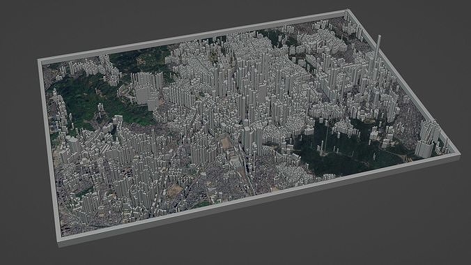 Seoul City Low-poly 3D model