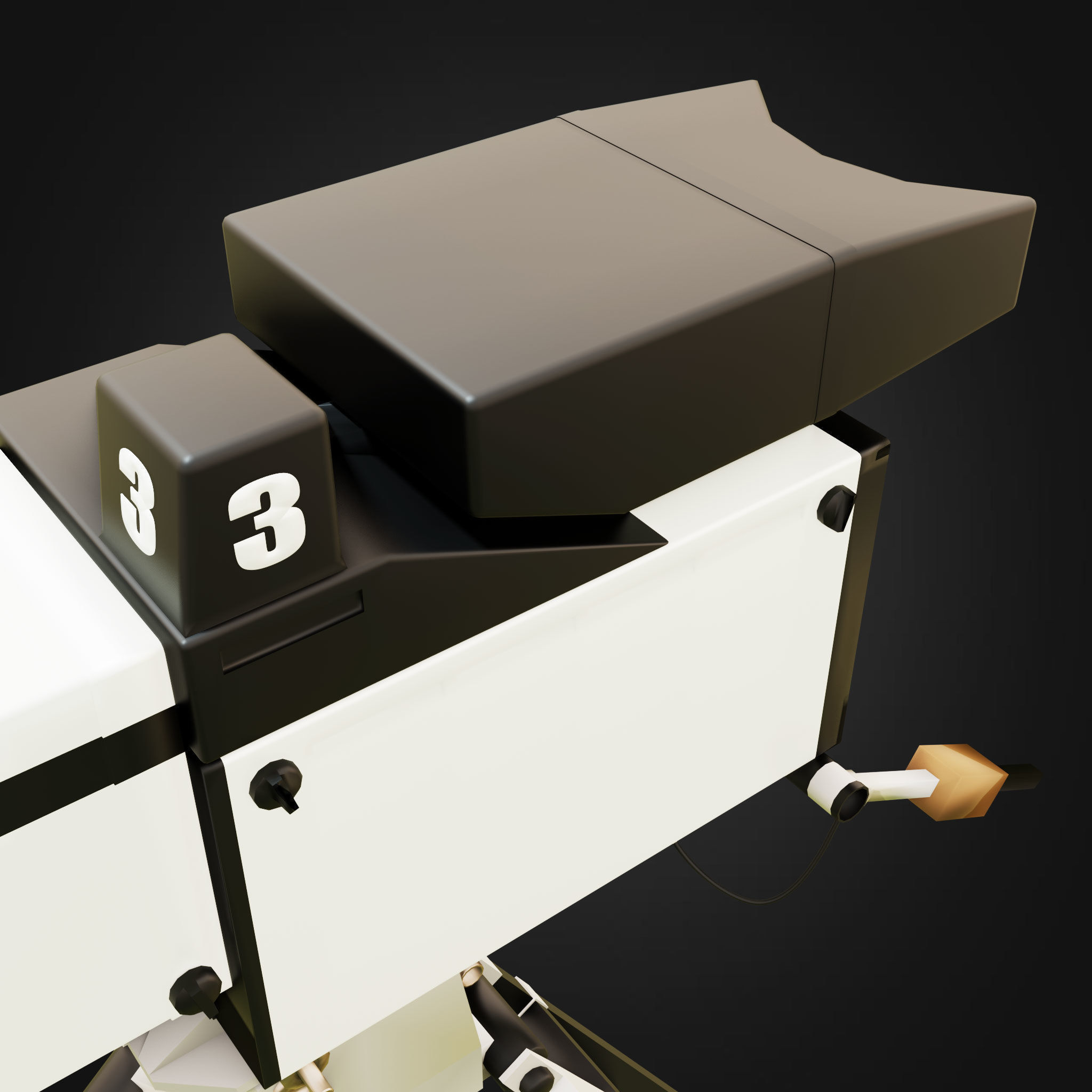 TV Camera Retro Low-poly 3D model_9